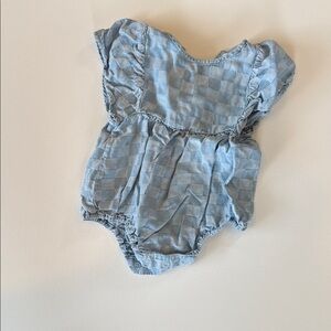 Blue Checkered Baby Romper
